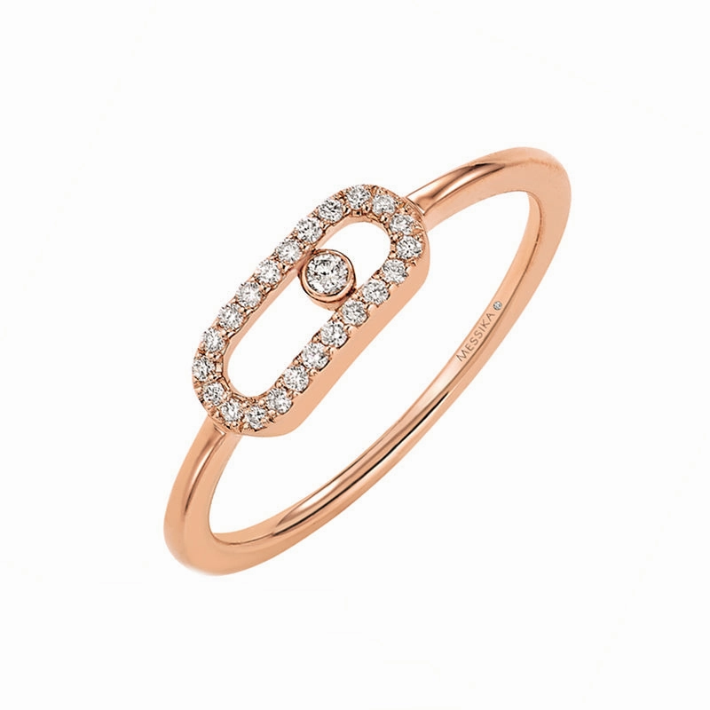 Messika Move Uno 18ct Rose Gold 0.09ct Diamond Ring