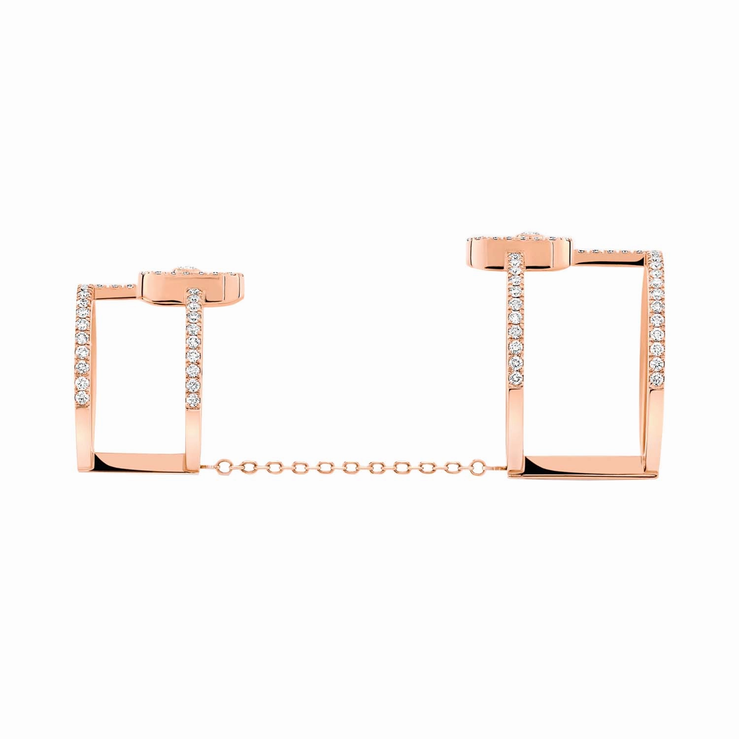 Messika Move Uno 18ct Rose Gold Diamond Double Ring