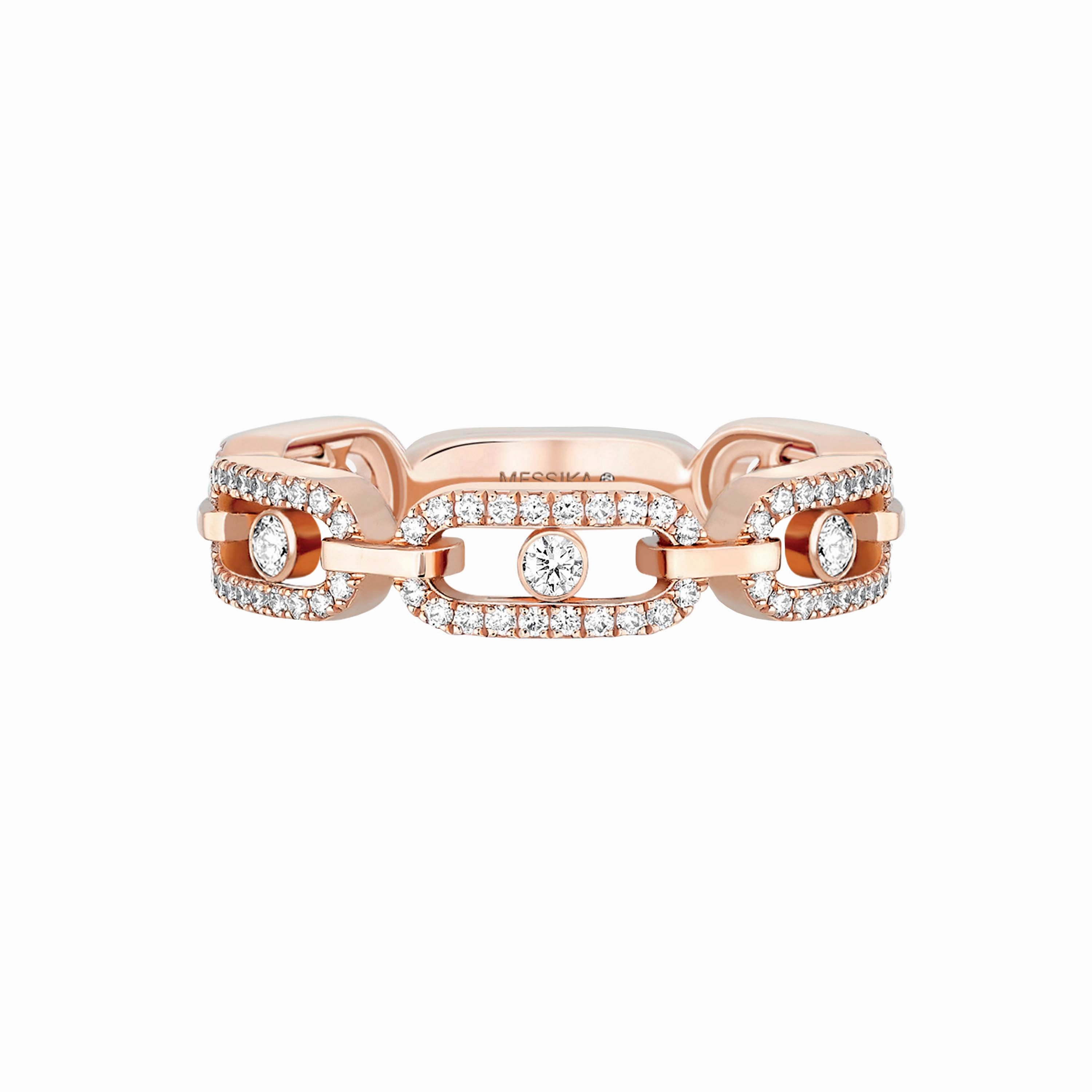 Messika Move Uno 18ct Rose Gold Diamond Multi Pavee Ring