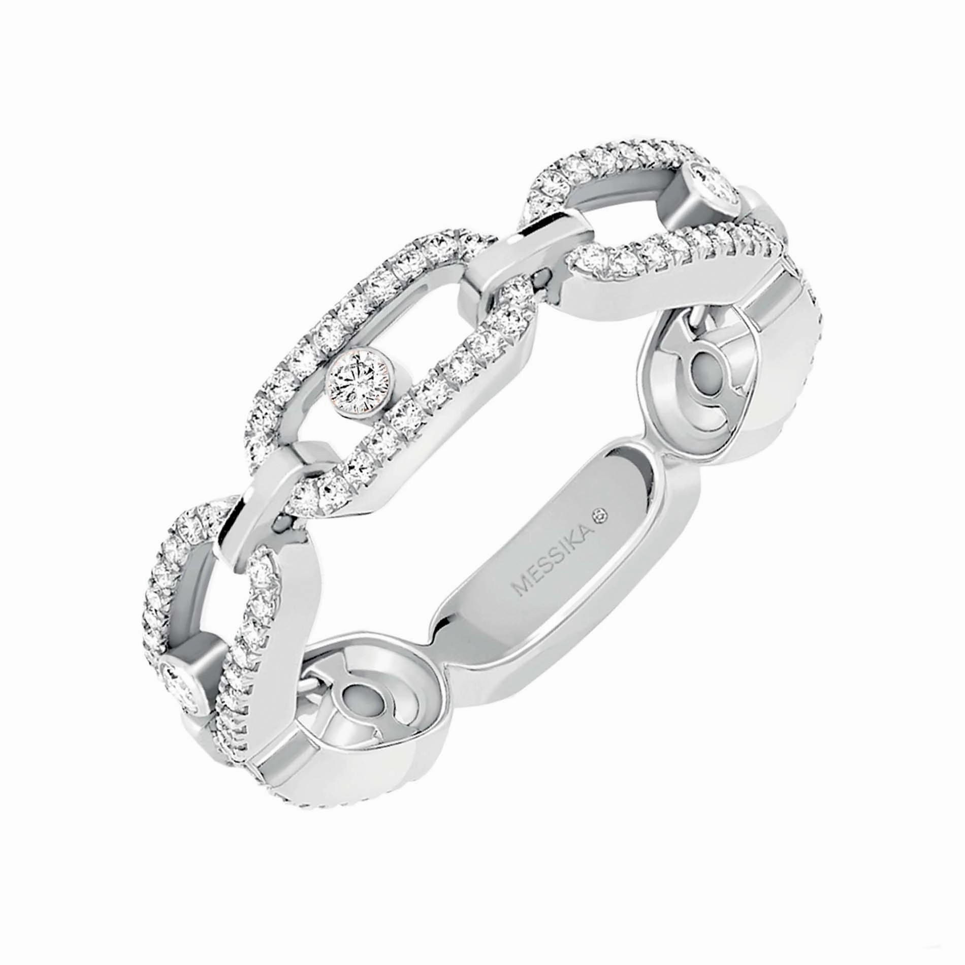 Messika Move Uno 18ct White Gold Diamond Multi Pavee Ring