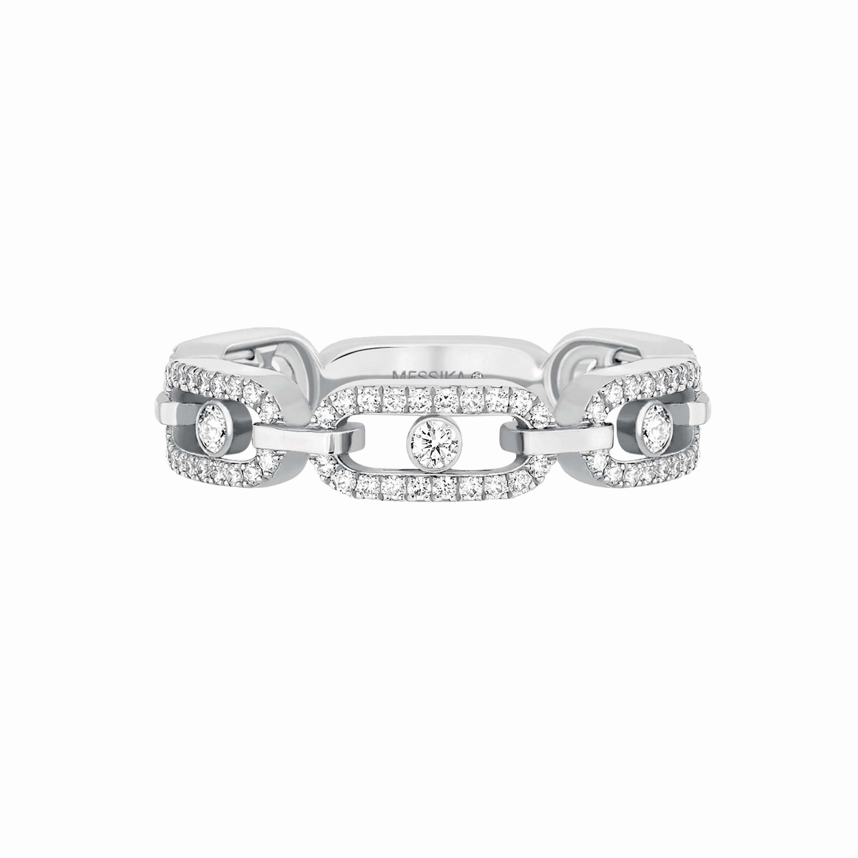 Messika Move Uno 18ct White Gold Diamond Multi Pavee Ring