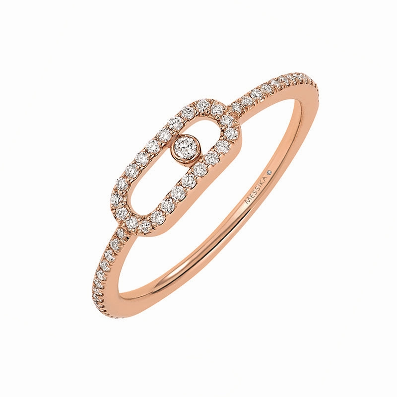 Messika Move Uno Pave 18ct Rose Gold 0.15ct Diamond Ring