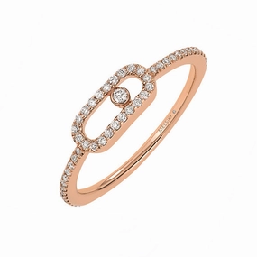 Messika Move Uno Pave 18ct Rose Gold 0.15ct Diamond Ring