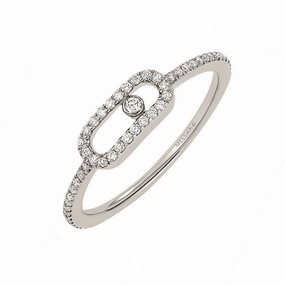 Messika Move Uno Pave 18ct White Gold 0.15ct Diamond Ring
