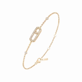 Messika Move Uno Pave 18ct Yellow Gold 0.20ct Diamond Bracelet