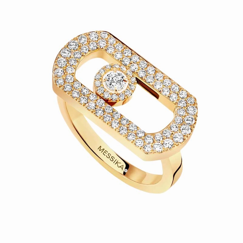 Messika So Move 18ct Yellow Gold Diamond Pave Ring