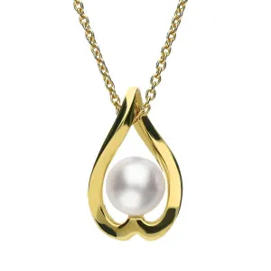 Mikimoto 18ct Yellow Gold 7mm White Akoya Pearl Teardrop Necklace