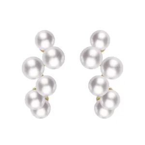 Mikimoto 18ct Yellow Gold White Akoya Pearl Bubble Earrings D