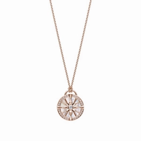 Mikimoto 18ct Rose Gold Mother of Pearl 0.16ct Diamond Lucky Arrows Necklace