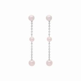 Mikimoto 18ct White Gold Akoya Pearl Drop Earrings