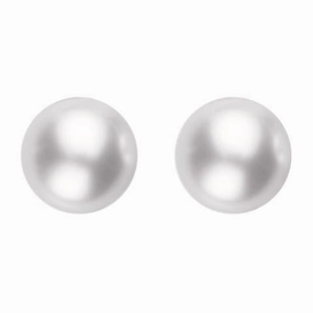 Mikimoto 18ct Yellow Gold 8mm White Grade A Pearl Stud Earrings