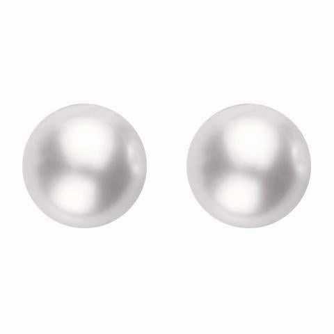 Mikimoto 18ct Yellow Gold 8mm White Grade AA Pearl Stud Earrings D