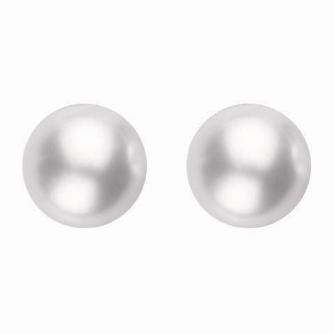 Mikimoto 18ct Yellow Gold 8mm White Grade AAA Pearl Stud Earrings