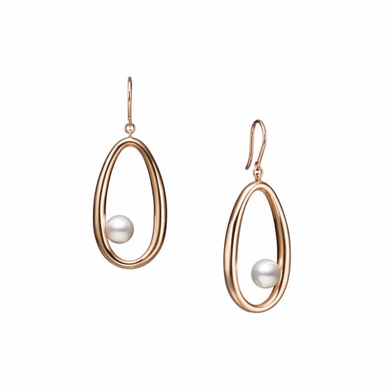 Mikimoto Moon Dew 18ct Rose Gold Akoya Cultured Pearl Earrings