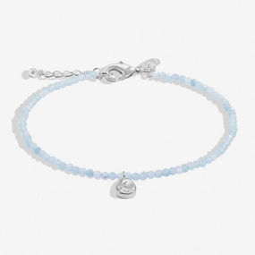 Mini Charms Aqua Crystal Pebble Silver Plated Bracelet 8598