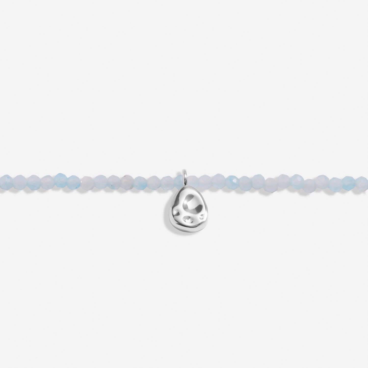 Mini Charms Aqua Crystal Pebble Silver Plated Bracelet 8598