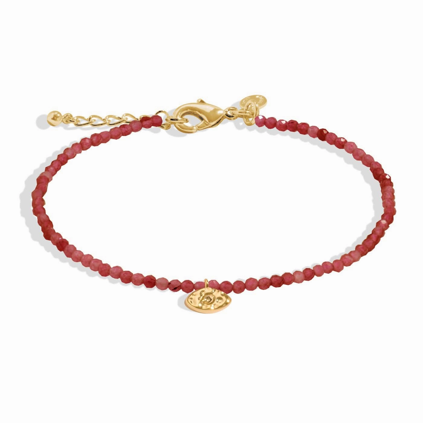 Mini Charms Garnet Eye Gold Plated Bracelet 8599