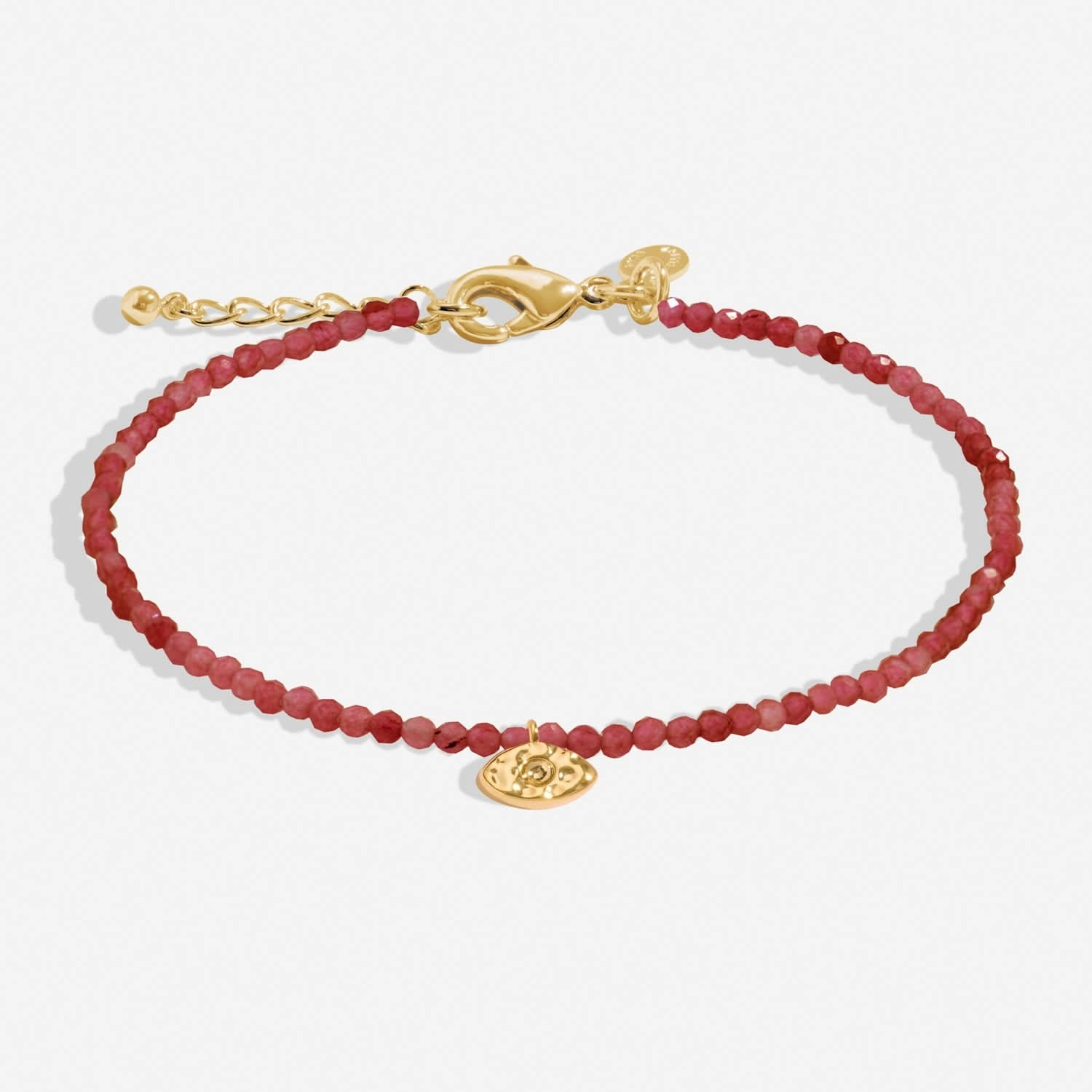 Mini Charms Garnet Eye Gold Plated Bracelet 8599