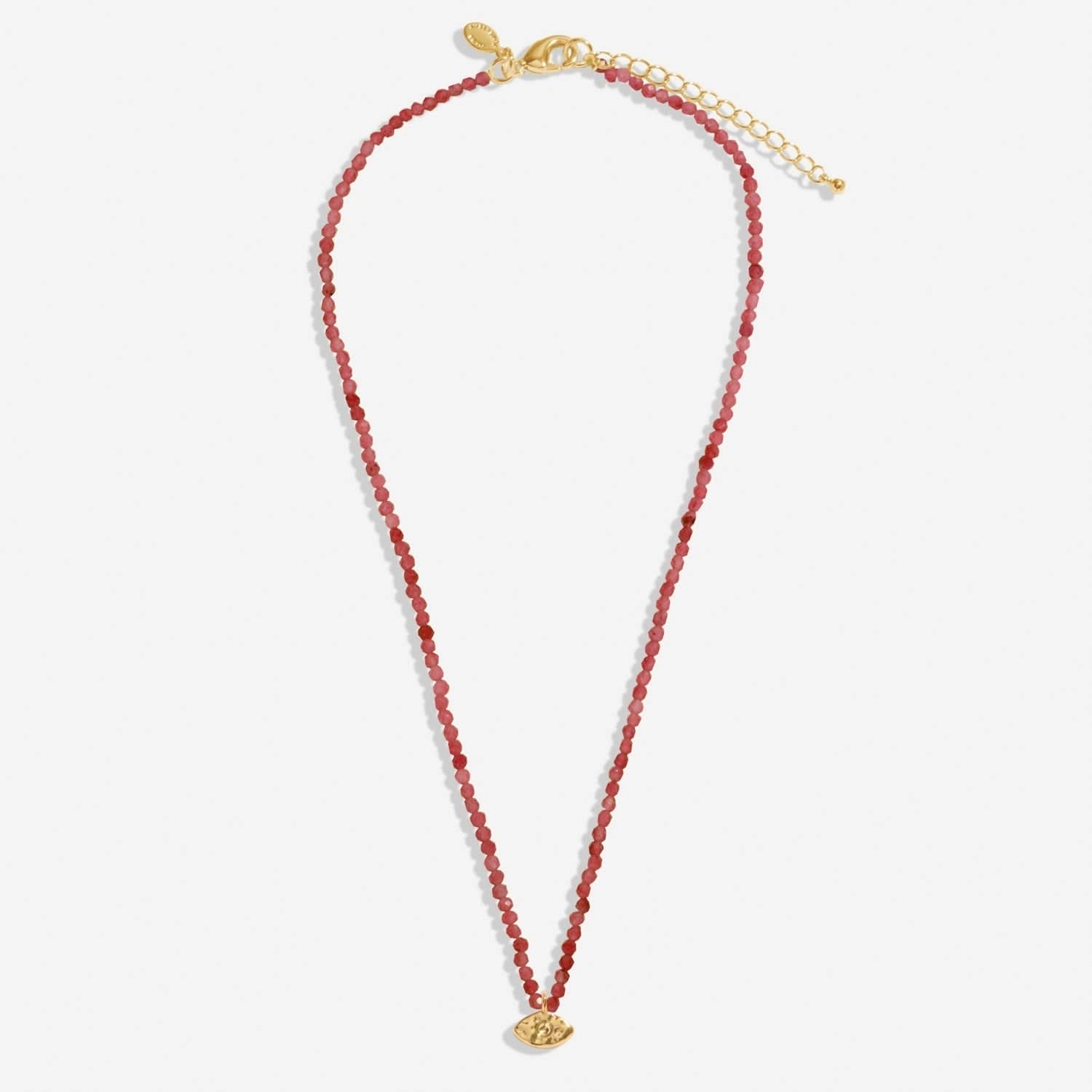 Mini Charms Garnet Eye Gold Plated Necklace 8606