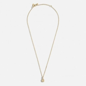 Mini Charms Lock Gold Plated 46cm   5cm Necklace 7046