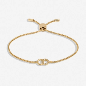 Mini Charms Pave Linked Circles Gold Plated Bracelet 7642