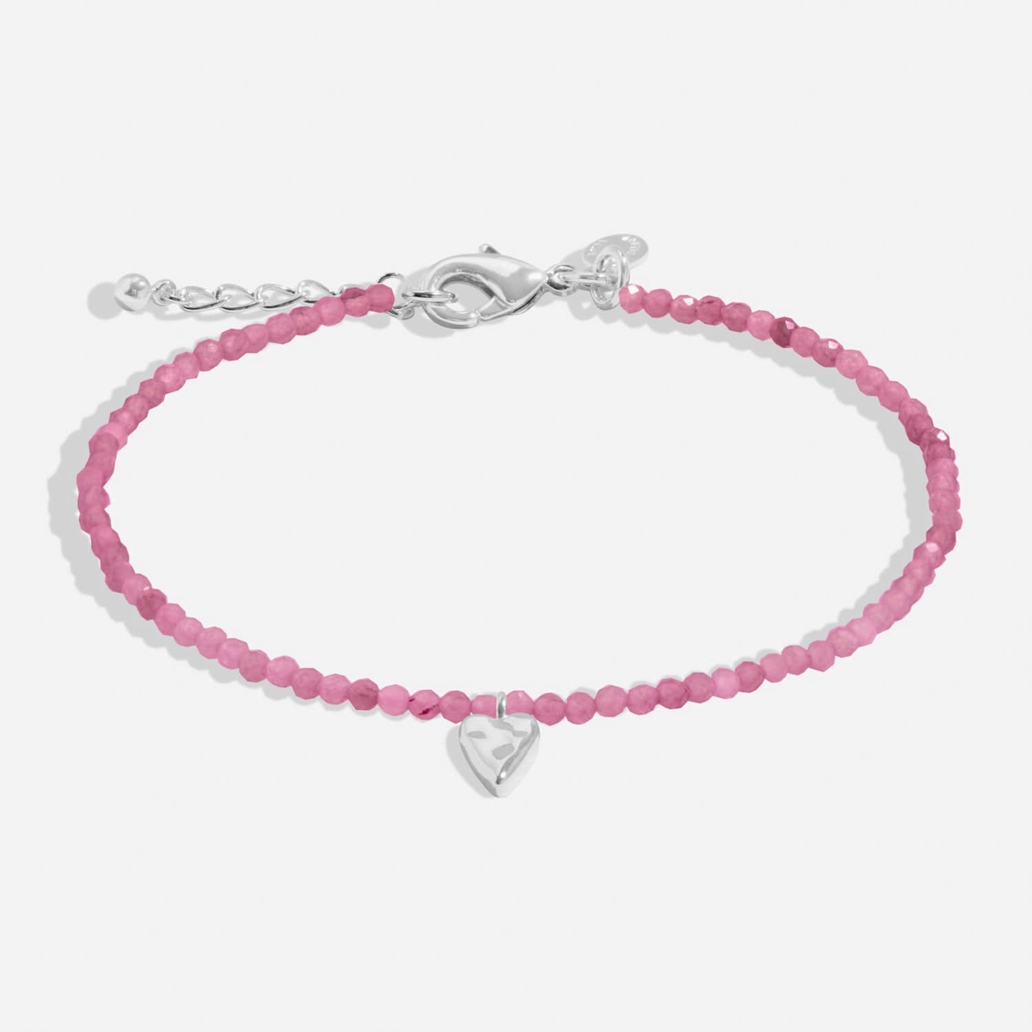 Mini Charms Tourmaline Heart Silver Plated Bracelet 8597