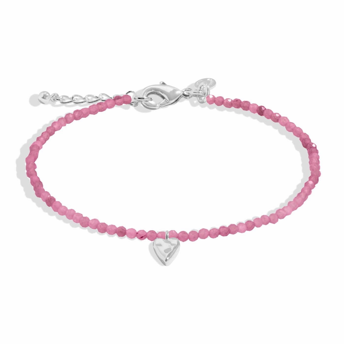 Mini Charms Tourmaline Heart Silver Plated Bracelet 8597
