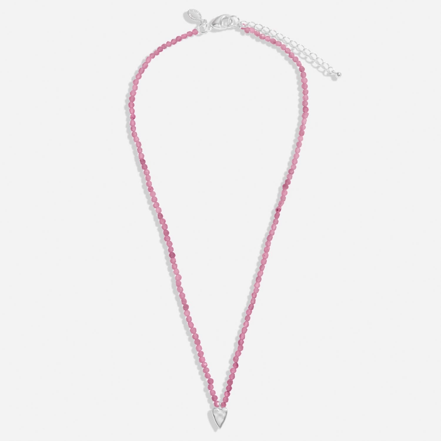 Mini Charms Tourmaline Heart Silver Plated Necklace 8604