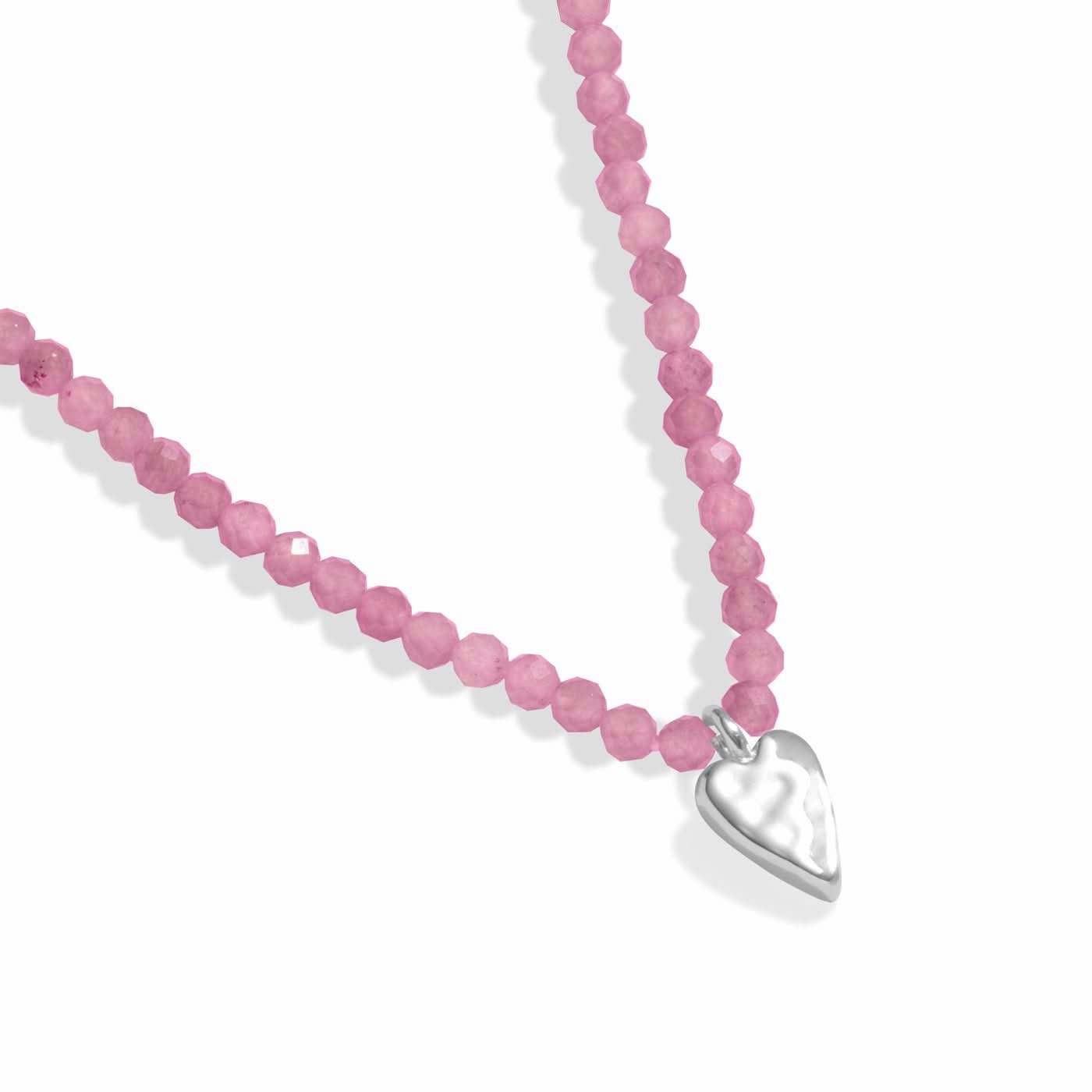 Mini Charms Tourmaline Heart Silver Plated Necklace 8604