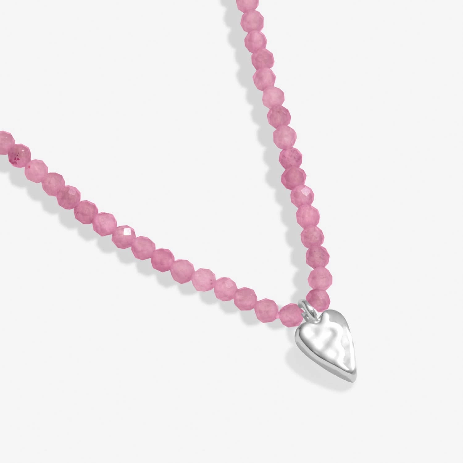 Mini Charms Tourmaline Heart Silver Plated Necklace 8604
