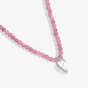 Mini Charms Tourmaline Heart Silver Plated Necklace 8604