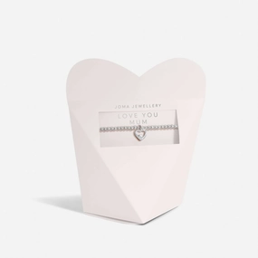 Mother's Day From the Heart Love You Mum Silver Plated Bracelet 8571