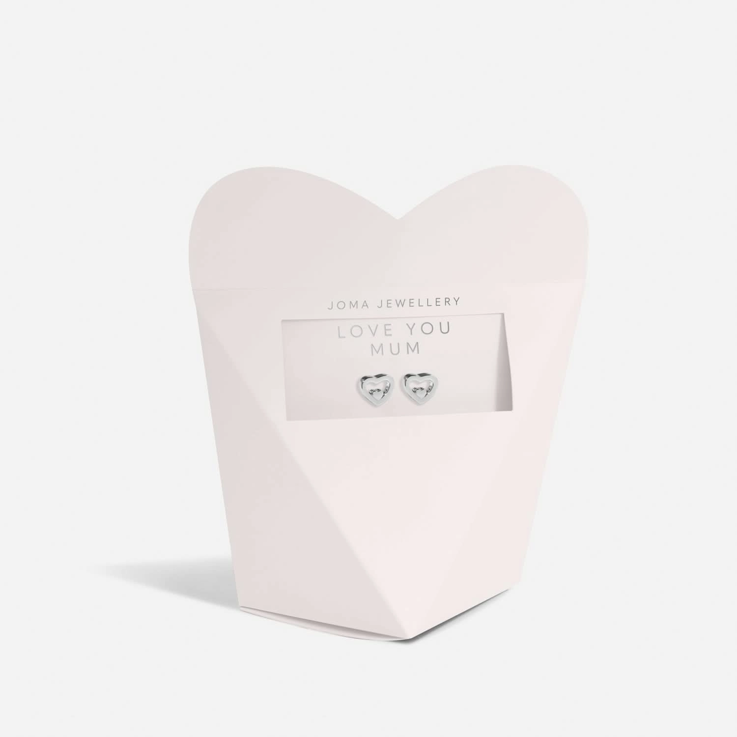 Mother's Day From the Heart Love You Mum Silver Plated Earrings 8567