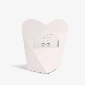Mother's Day From the Heart Love You Mum Silver Plated Earrings 8567