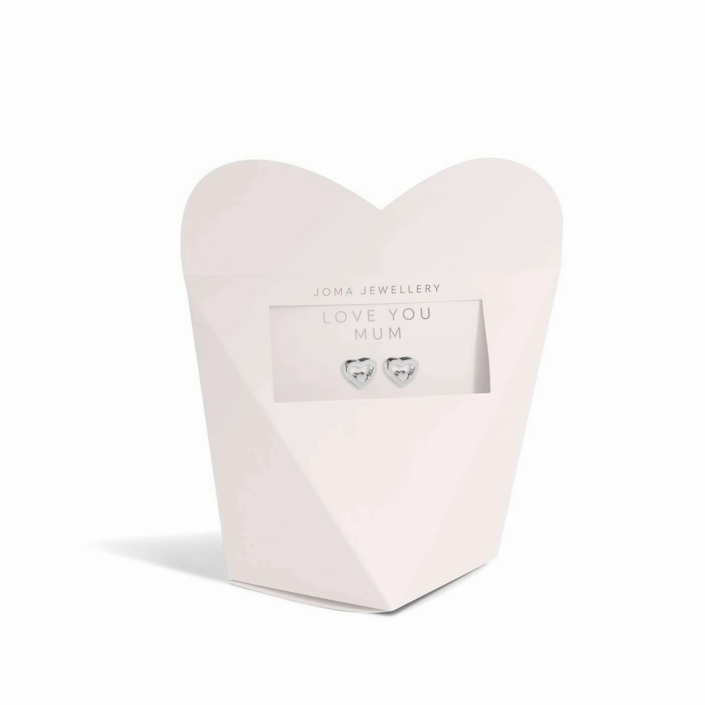 Mother's Day From the Heart Love You Mum Silver Plated Earrings 8567