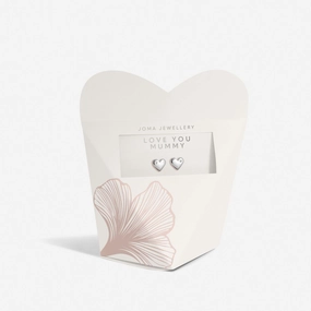 Mother's Day From the Heart Love You Mummy Silver Plated Earrings 8568
