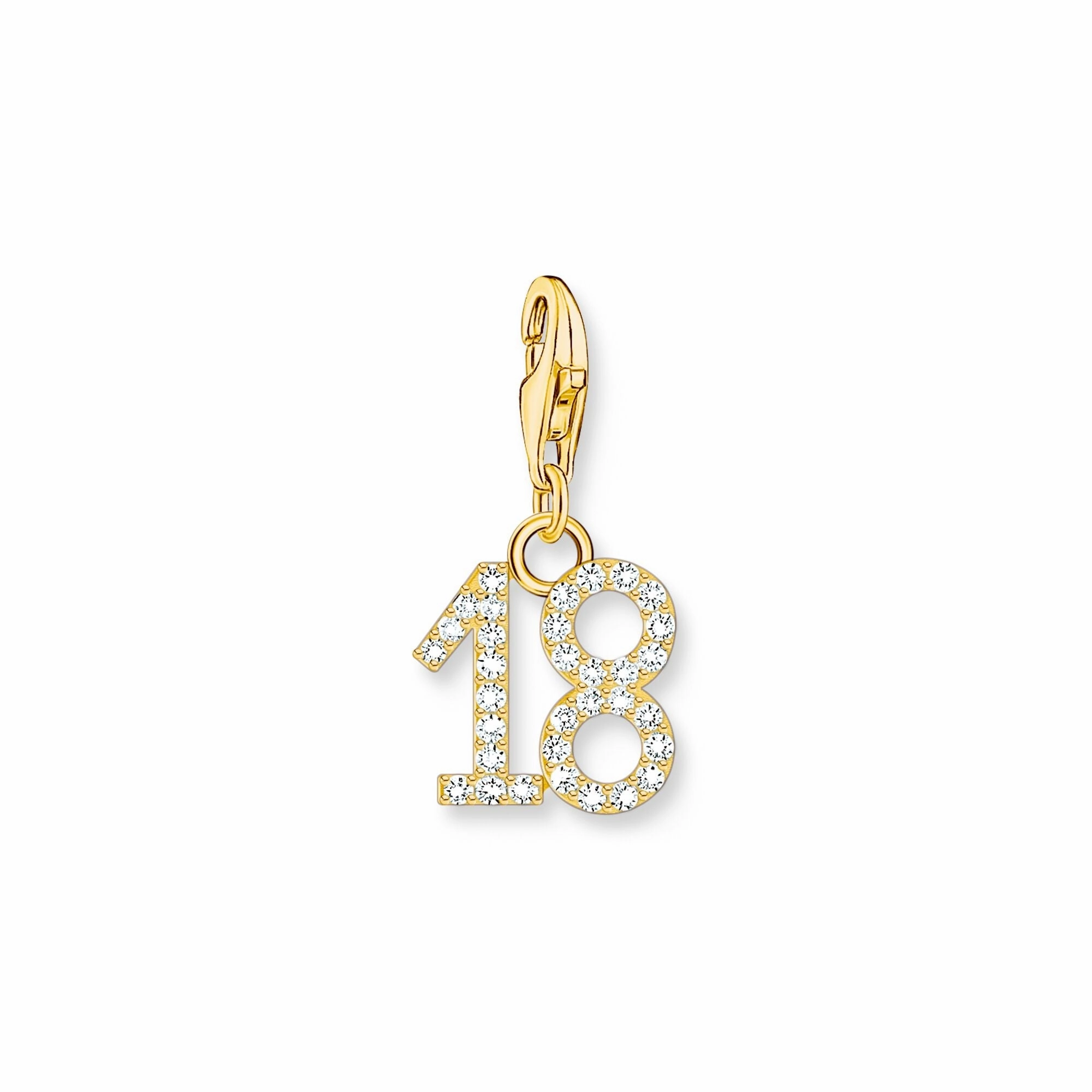 Number 18 gold charm