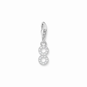 Number 8 silver charm