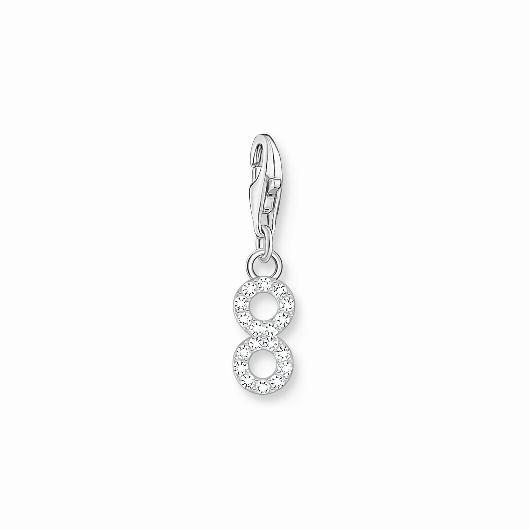Number 8 silver charm