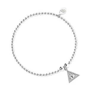 Official Harry Potter Sterling Silver Deathly Hallows Embellished Charm Bracelet