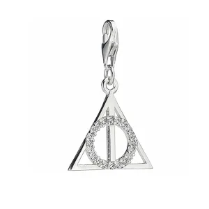 Official Harry Potter Sterling Silver Deathly Hallows Embellished Clip On Charm