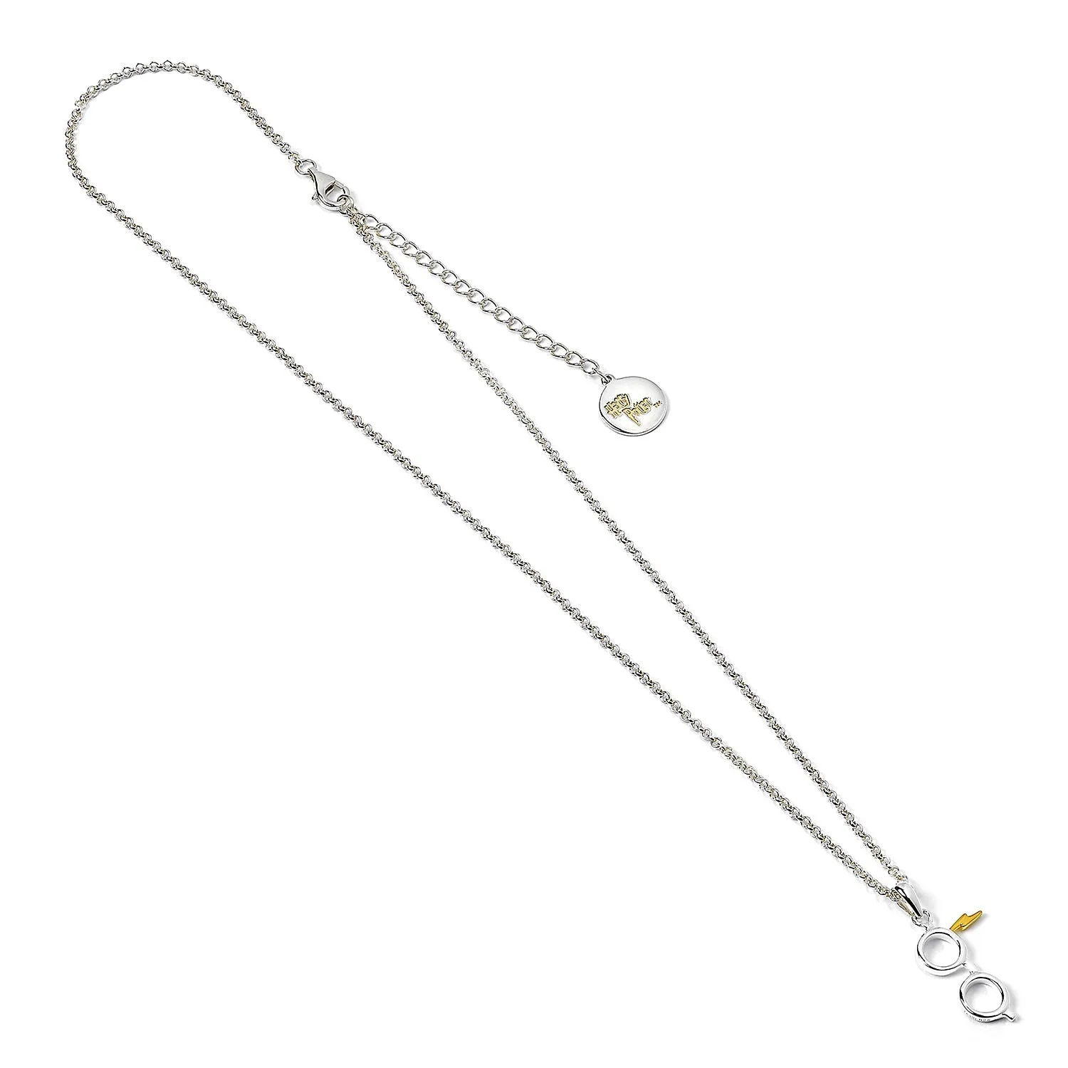 Official Harry Potter Sterling Silver Lightning Bolt And Glasses Necklace