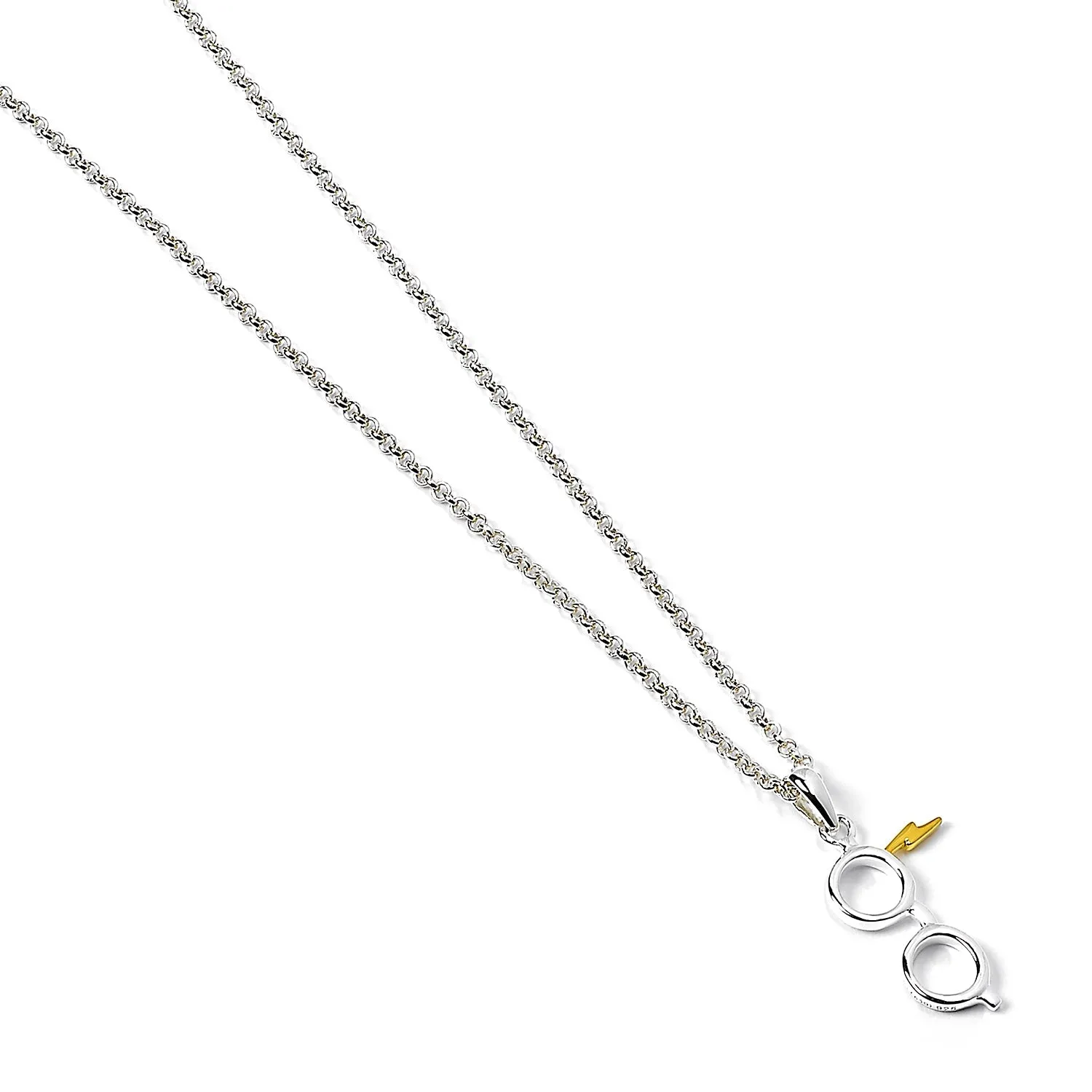 Official Harry Potter Sterling Silver Lightning Bolt And Glasses Necklace