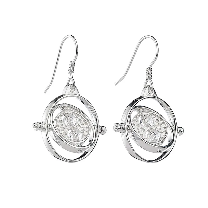 Official Harry Potter Sterling Silver Time Turner Embellished Drop Earrings