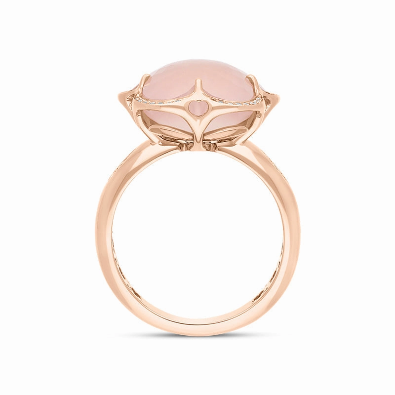 Pasquale Bruni Bon Ton 18ct Rose Gold Diamond Rose Quartz Ring