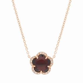 Pasquale Bruni Bon Ton Je T'Aime 18ct Rose Gold Garnet Diamond Necklace D