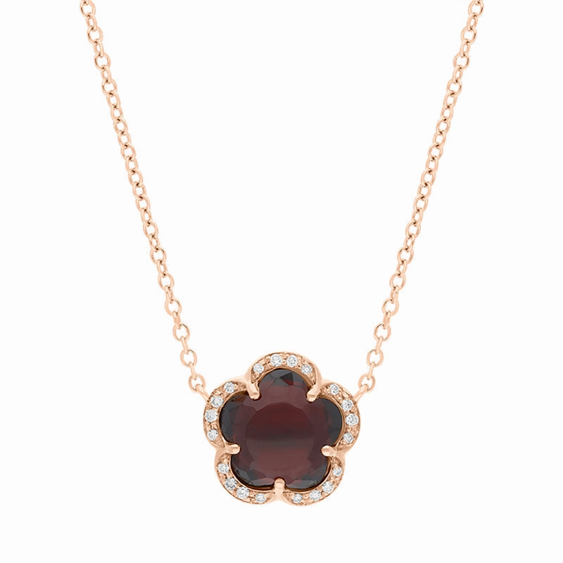 Pasquale Bruni Bon Ton Je T'Aime 18ct Rose Gold Garnet Diamond Necklace D