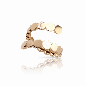 Pasquale Bruni Luce 18ct Rose Gold Diamond Crossover Ring Size Large