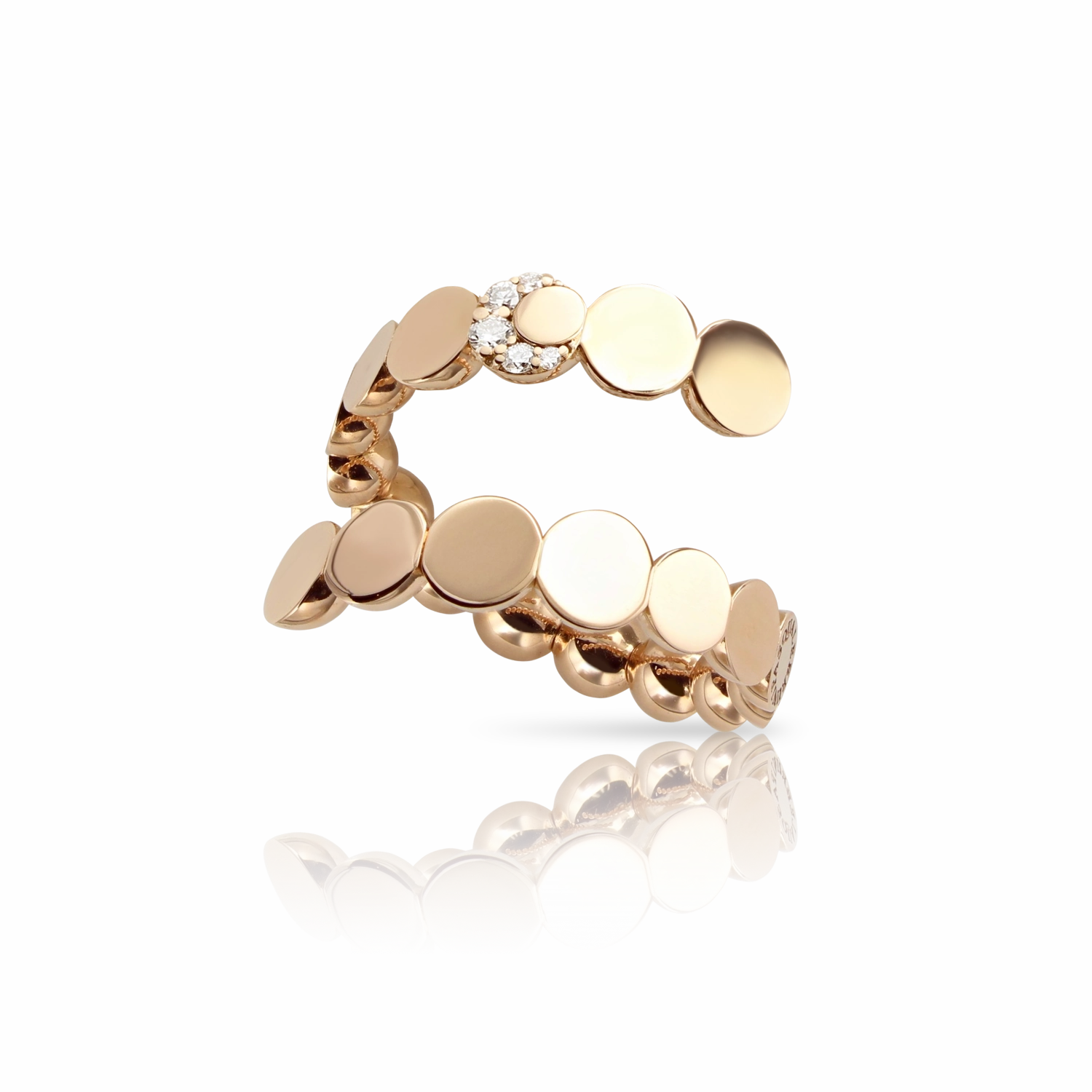 Pasquale Bruni Luce 18ct Rose Gold Diamond Crossover Ring Size Large