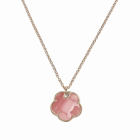 Pasquale Bruni Petit Joli 18ct Rose Gold White and Champagne Diamond Chalcedony Necklace